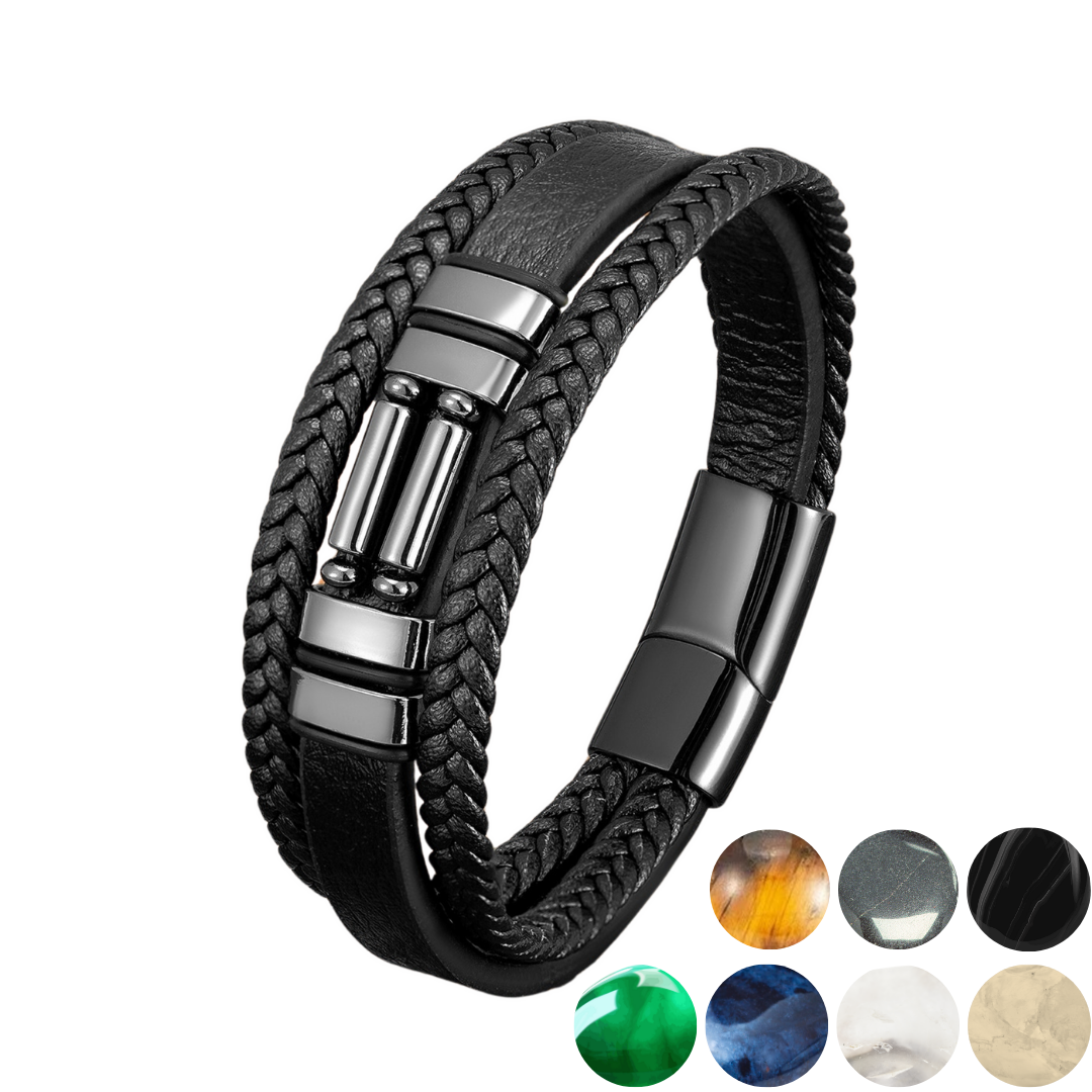 Chakra Stone Bracelet – Armoured Elegance | Men's Energy Jewelry Chakra Stone Bracelet – Armoured Elegance | Men's Energy Jewelry
