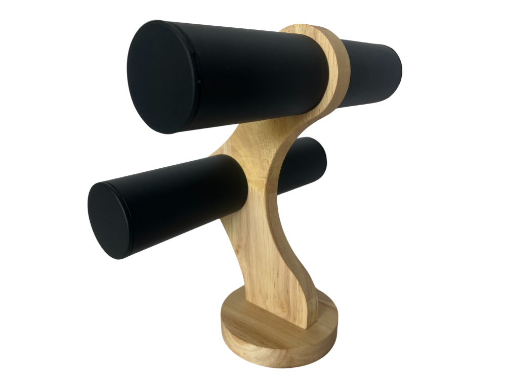 2-TIER BAMBOO DISPLAY STAND