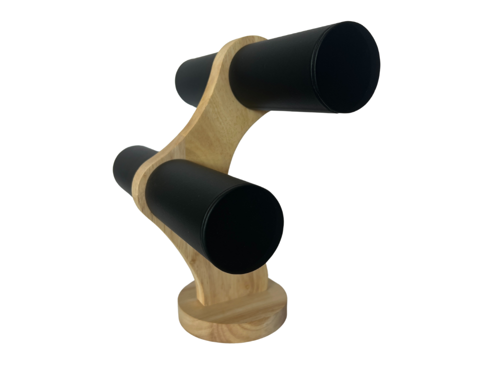 2-TIER BAMBOO DISPLAY STAND