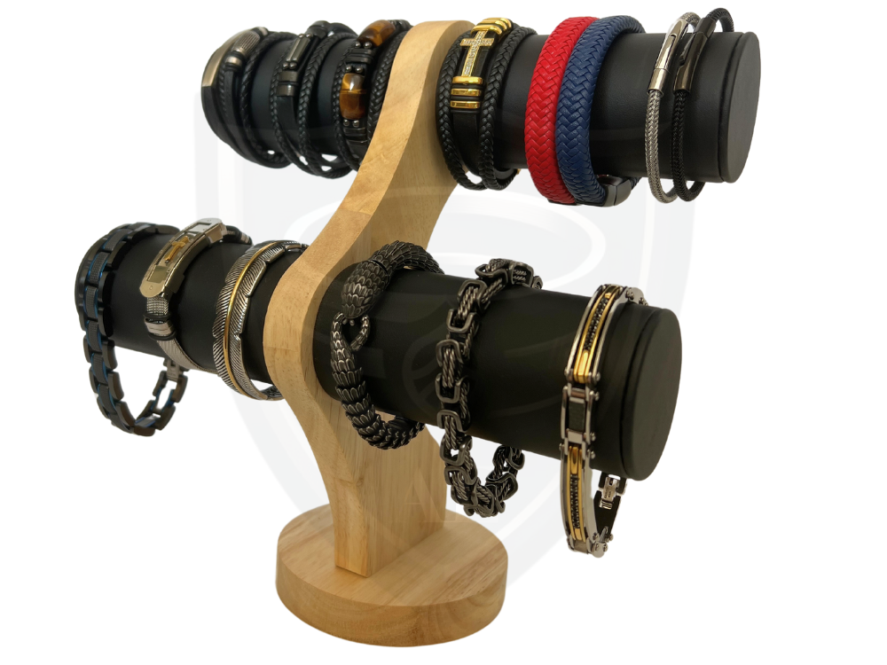 2-TIER BAMBOO DISPLAY STAND