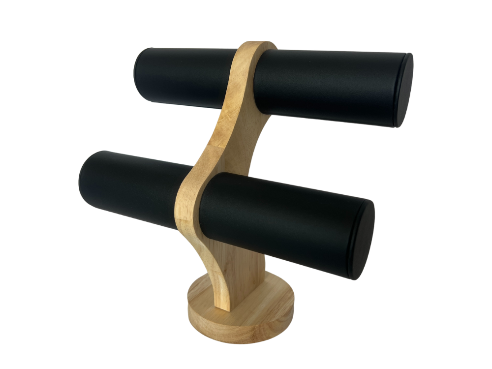 2-TIER BAMBOO DISPLAY STAND