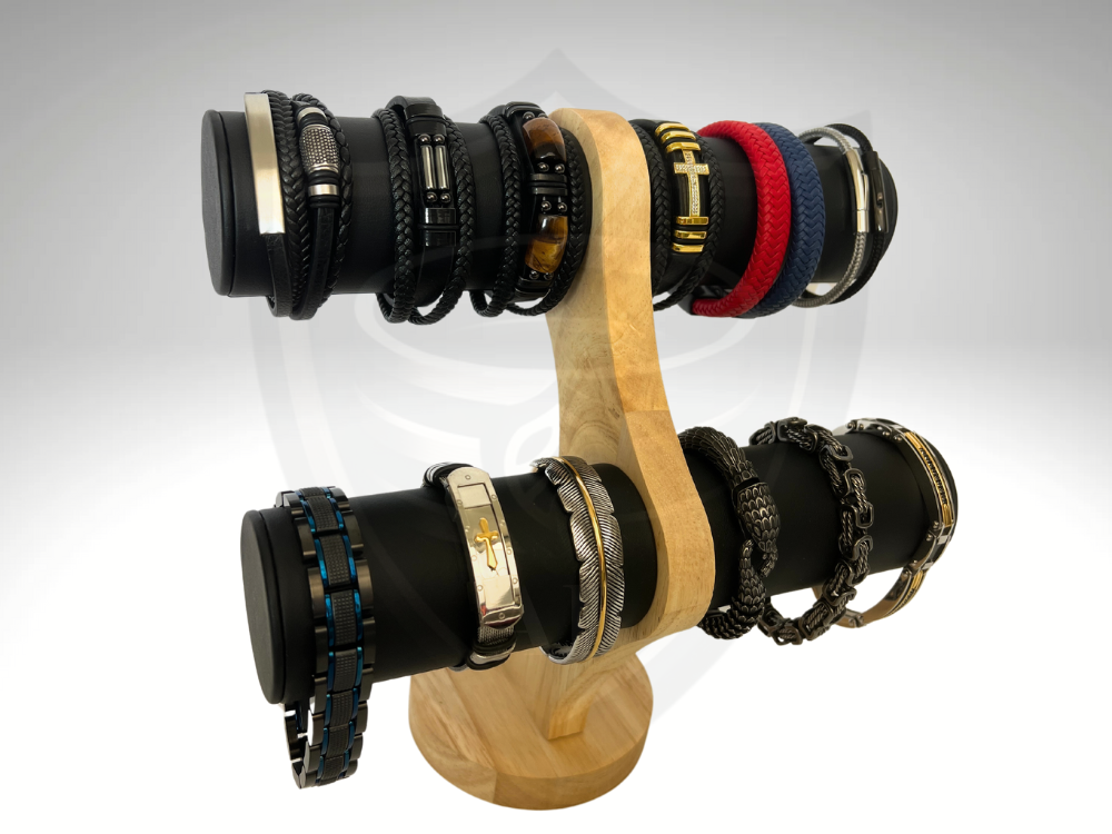 2-TIER BAMBOO DISPLAY STAND